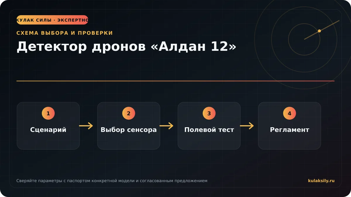 Схема выбора и проверки по теме: Детектор дронов «Алдан 12»