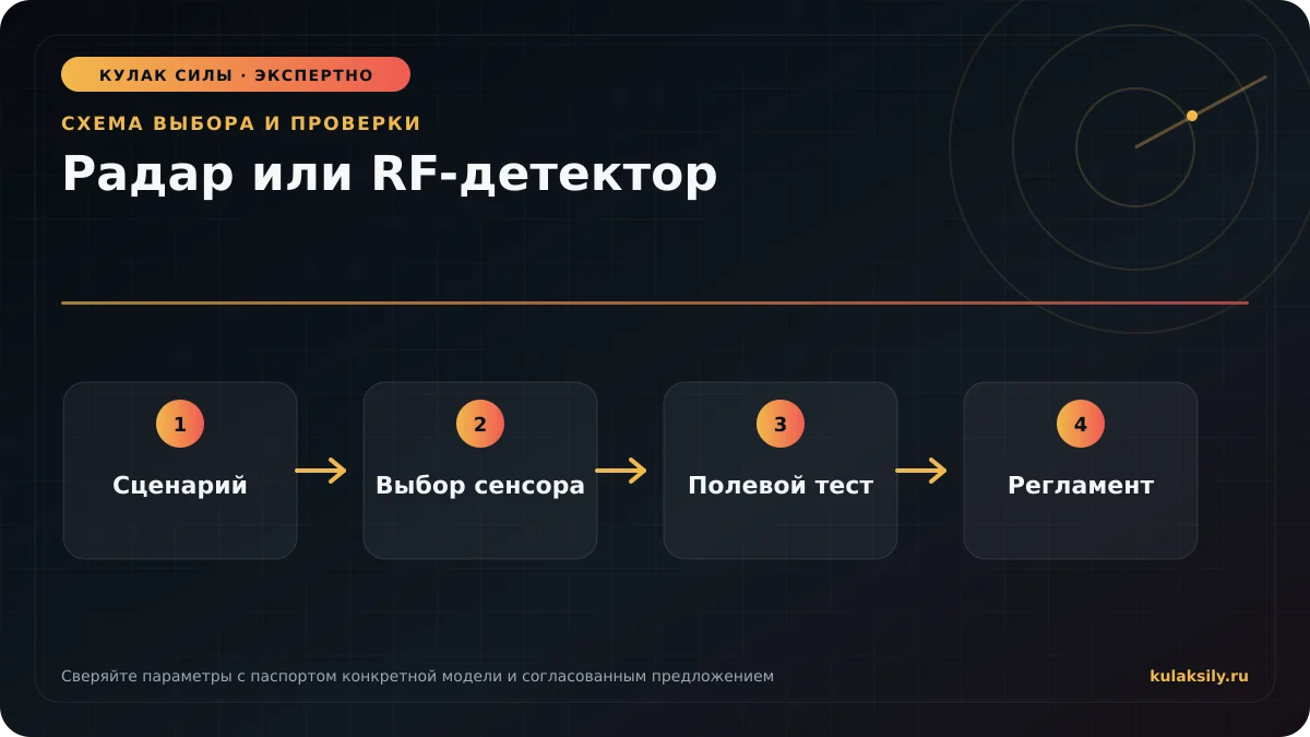 Схема выбора и проверки по теме: Радар или RF-детектор