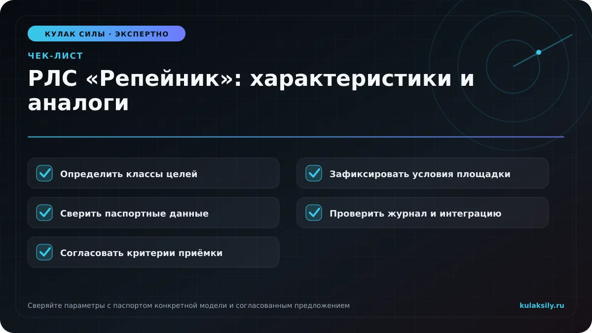 Чек-лист по теме: РЛС «Репейник»: характеристики и аналоги