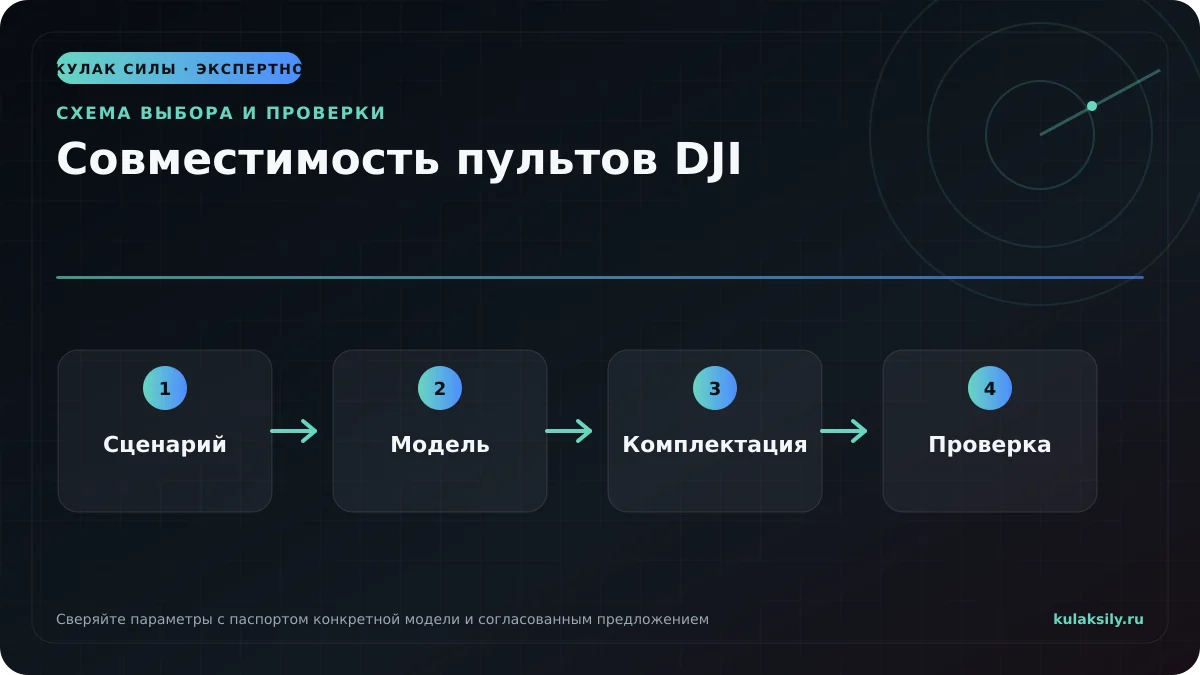 Схема выбора и проверки по теме: Совместимость пультов DJI