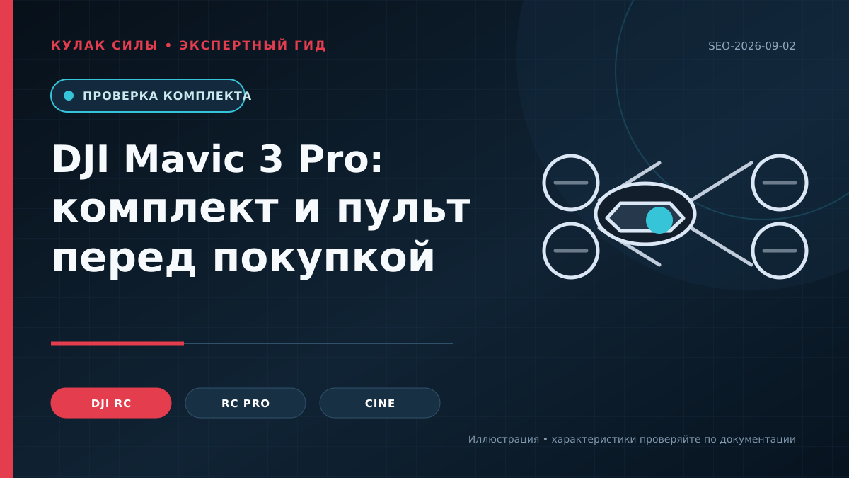 DJI Mavic 3 Pro: комплектация с пультами DJI RC и DJI RC Pro